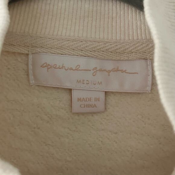 Spiritual Gangster Ruby Bomber Full Zip Jacket Off White M Medium New with Flaw - Picture 8 of 9